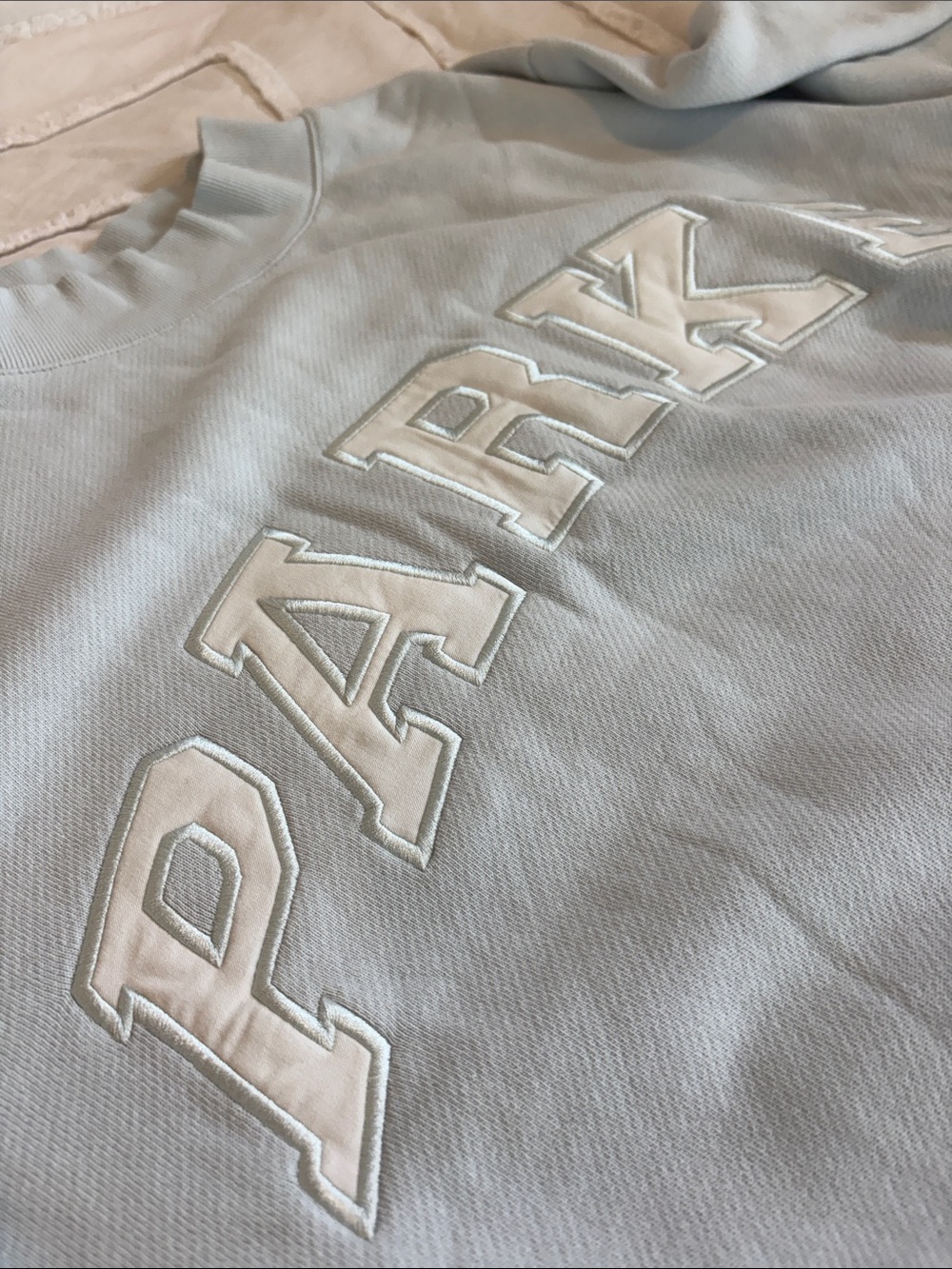 PARKE Light Blue Logo Crewneck Sweatshirt - Women's Relaxed Pullover - Picture 5 of 7